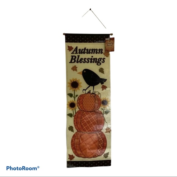 Fall Autumn Blessings Hanging Banner 10” x 30” - Picture 4 of 4